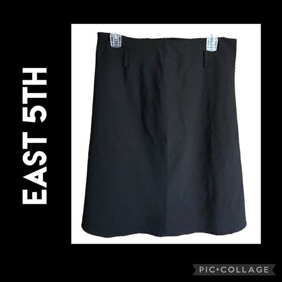 East 5th Black Fully Lined Mid-Length Skirt Size 8-EUC - Picture 1 of 9